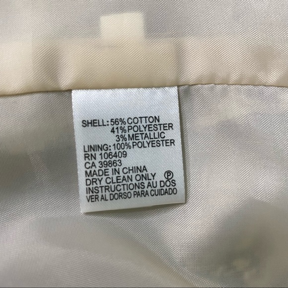 Tahari ASL Open Front Metallic Print Formal Career Jacket size 6P - Picture 7 of 12